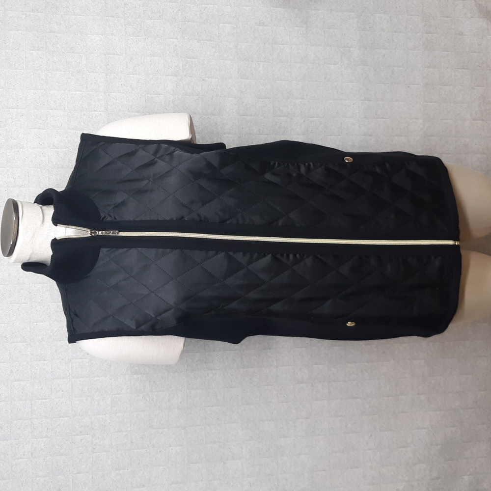 Susan Graver Black Sweater Quilted Vest